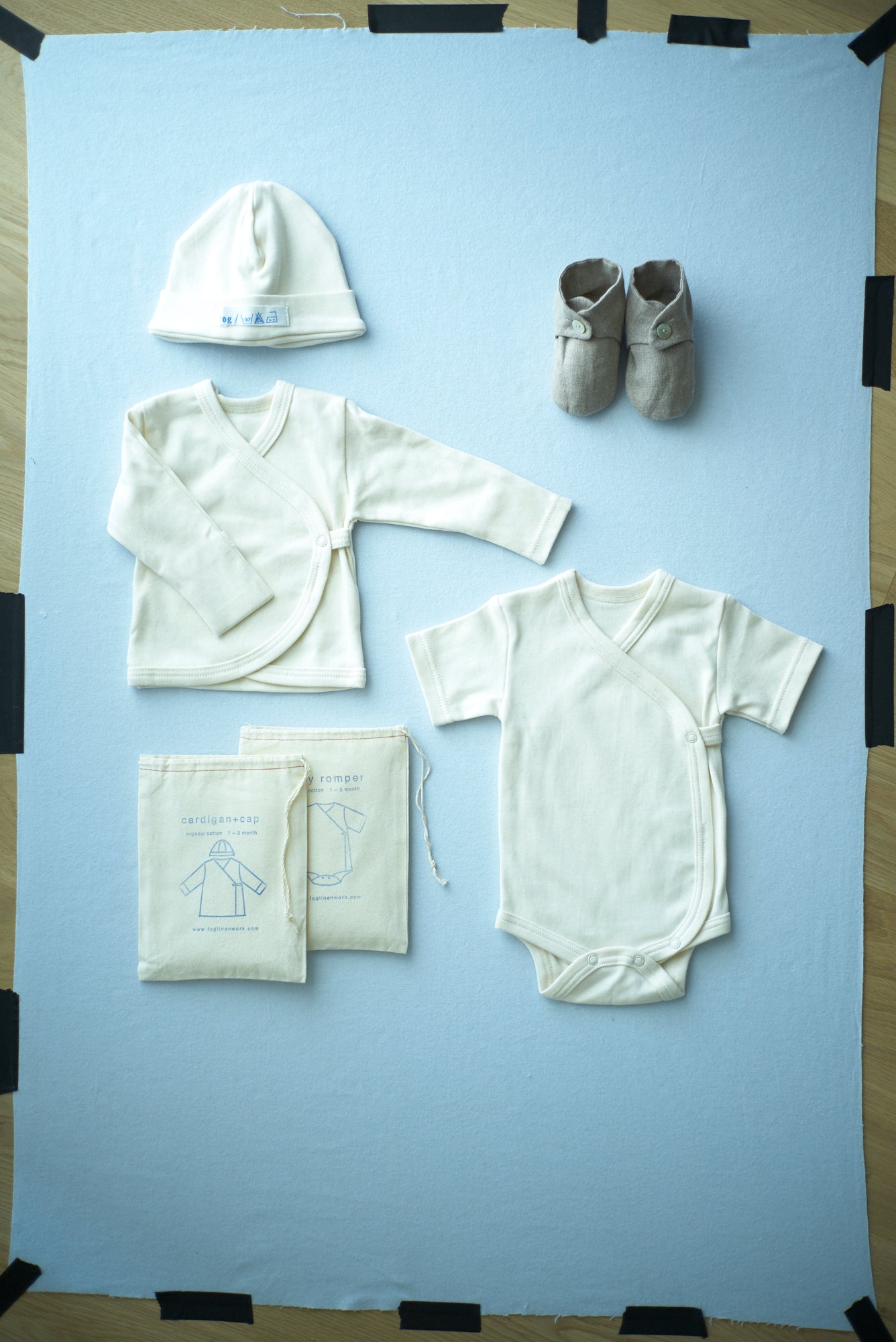 有機棉寶寶短袖包屁衣(附收納袋)