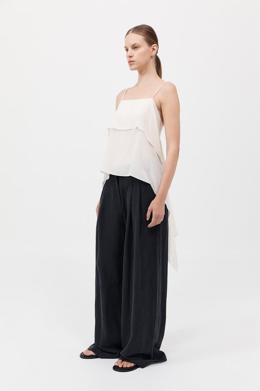 Silk Drape Top 絲綢垂墜上衣 - Tofu