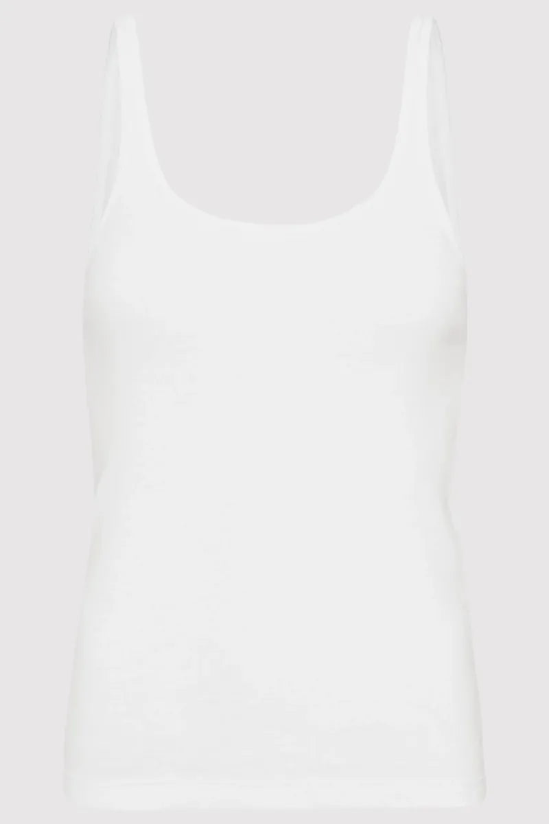 Organic Cotton Slim Scoop Tank有機棉背心-白色
