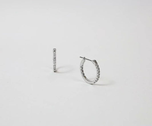 14k Diamond Hoop Earrings