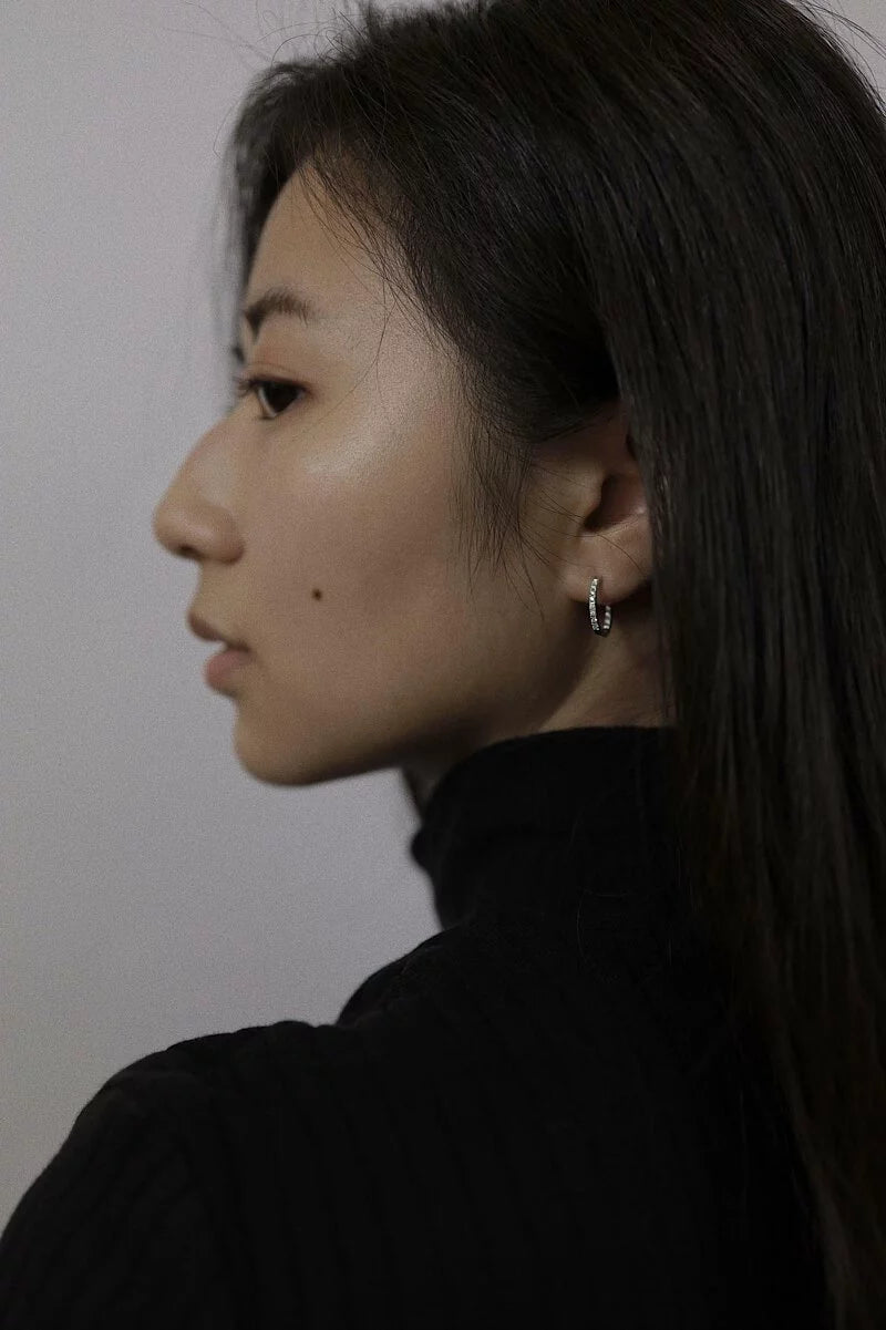 14k Diamond Hoop Earrings