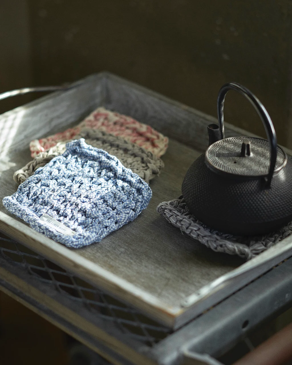 手工亞麻針織隔熱墊