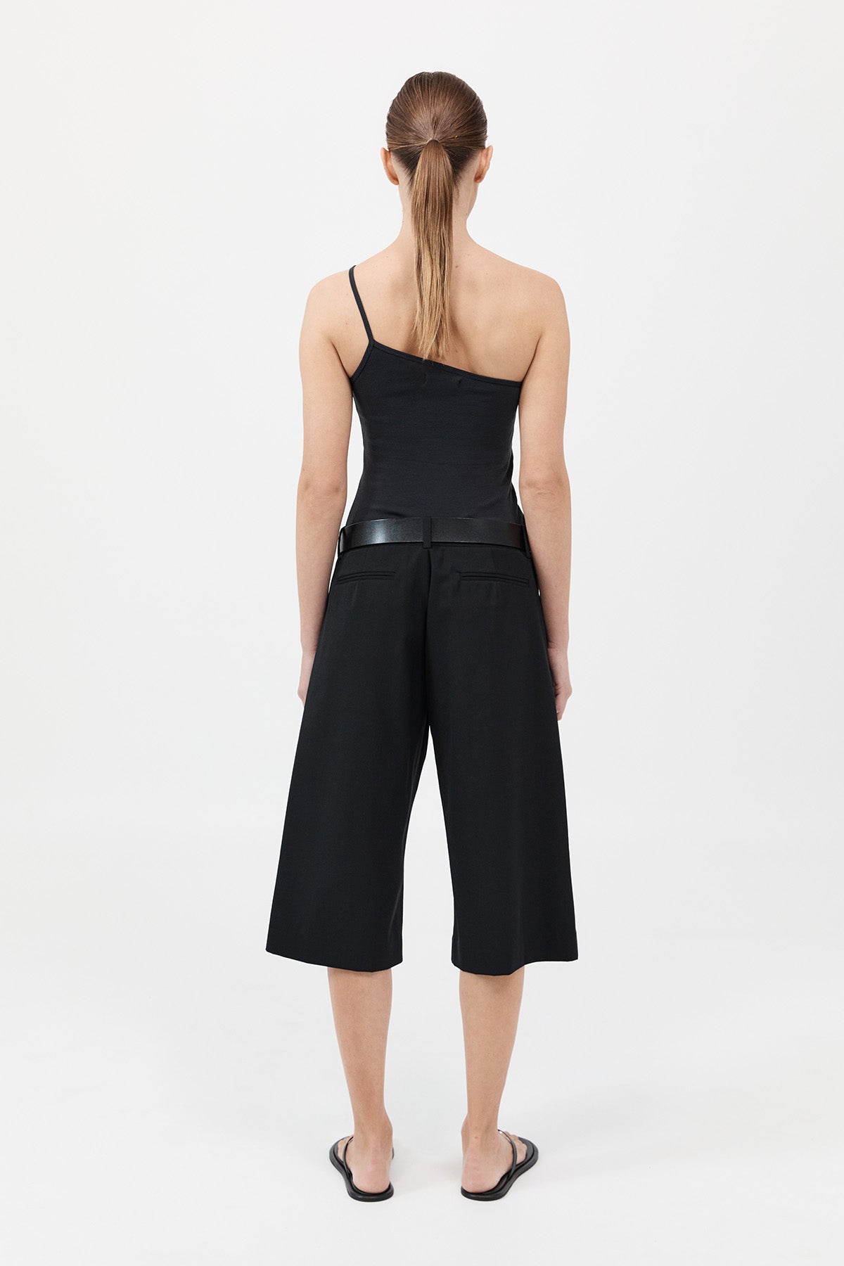 Organic Cotton One Shoulder Tank 有機棉單肩背心 - 黑色