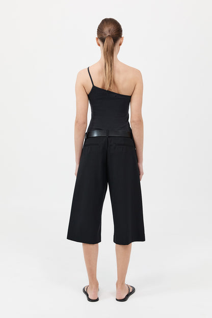 Organic Cotton One Shoulder Tank 有機棉單肩背心 - 黑色