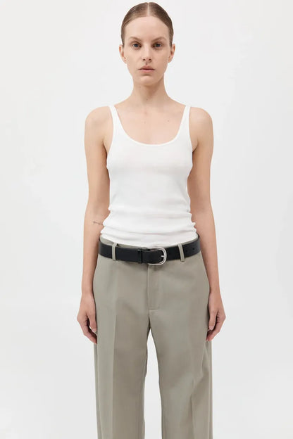 Organic Cotton Slim Scoop Tank有機棉背心-白色