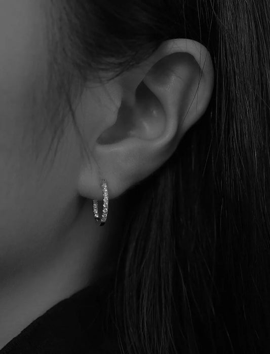 14k Diamond Hoop Earrings
