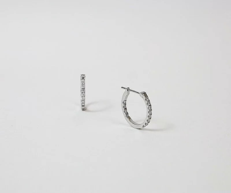 14k Diamond Hoop Earrings