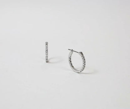 14k Diamond Hoop Earrings