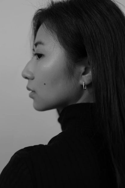 14k Diamond Hoop Earrings