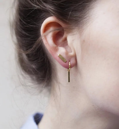 Ingot Ring Earring (銀）