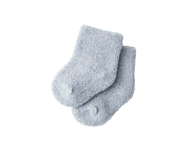 嬰兒柔軟毛圈棉襪(藍色）