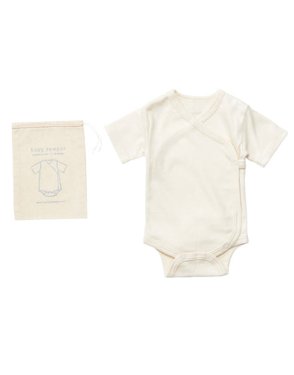 有機棉寶寶短袖包屁衣（附收納袋）