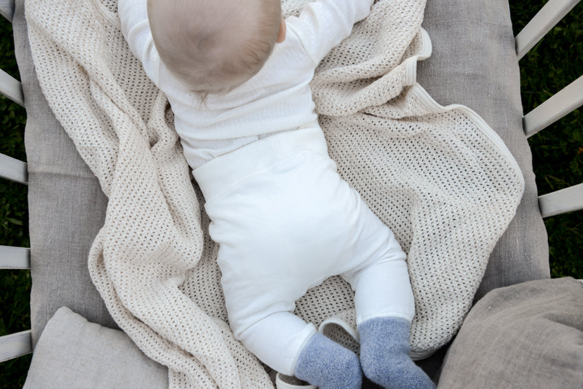 嬰兒柔軟毛圈棉襪(藍色）