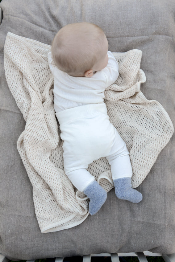 嬰兒柔軟毛圈棉襪(藍色）