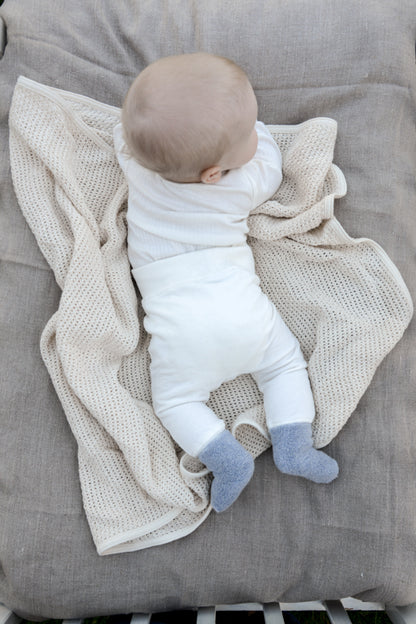 嬰兒柔軟毛圈棉襪(藍色）