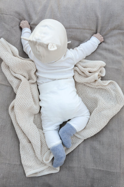 嬰兒柔軟毛圈棉襪(藍色）