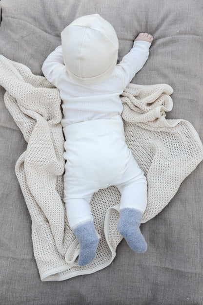 嬰兒柔軟毛圈棉襪(藍色）