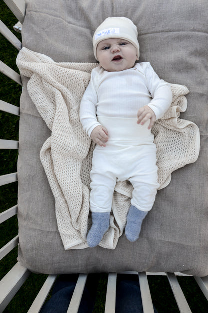 嬰兒柔軟毛圈棉襪(藍色）