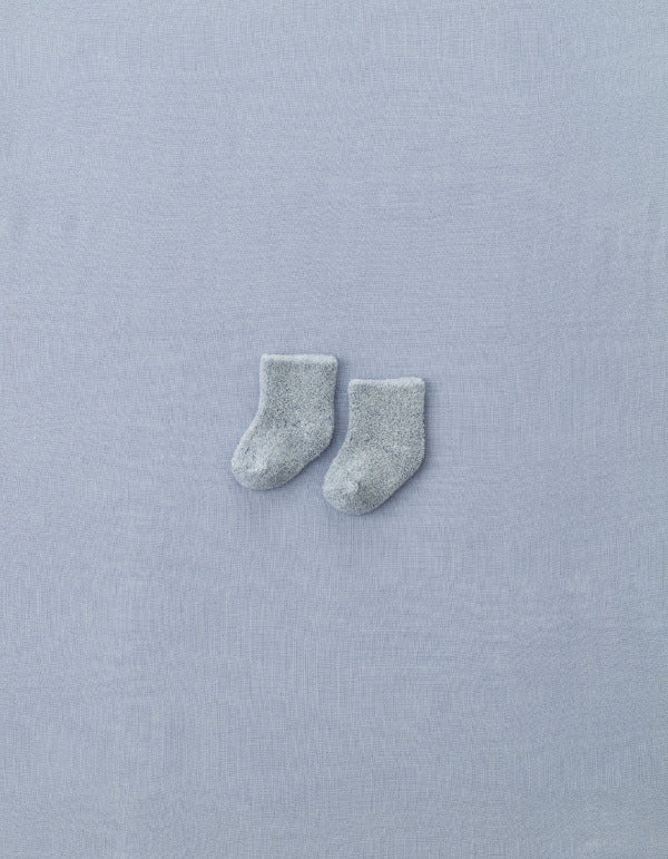 嬰兒柔軟毛圈棉襪(藍色）