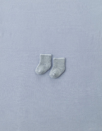 嬰兒柔軟毛圈棉襪(藍色）