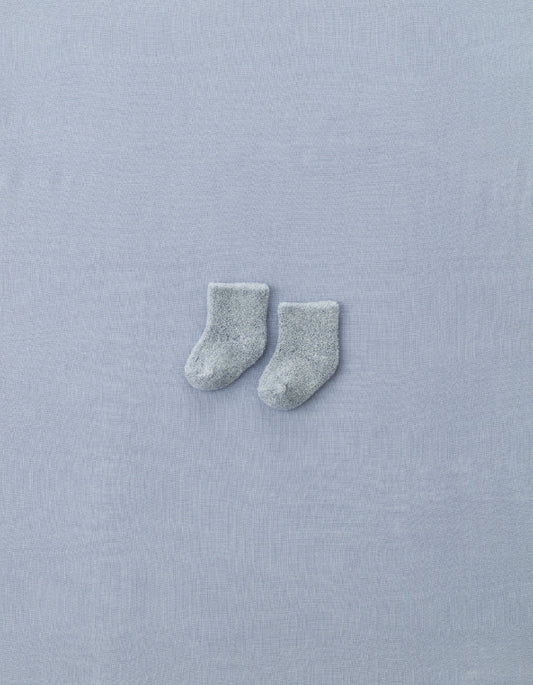 嬰兒柔軟毛圈棉襪(藍色）