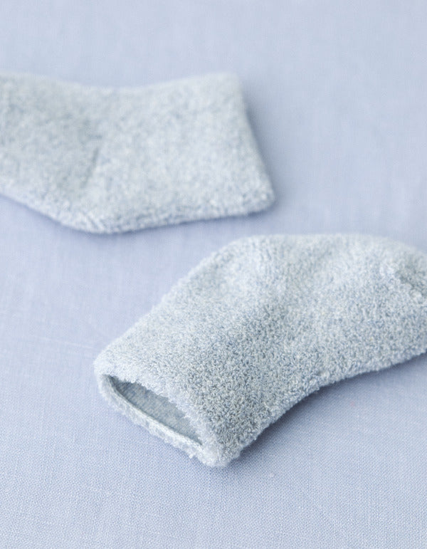 嬰兒柔軟毛圈棉襪(藍色）